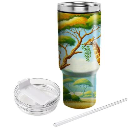 Charming Giraffe Serenade  Travel Tumblers