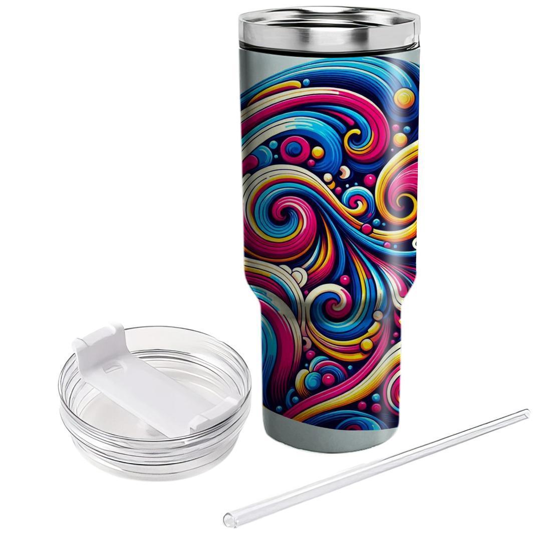 Disco Vibes Swirl  Travel Tumblers