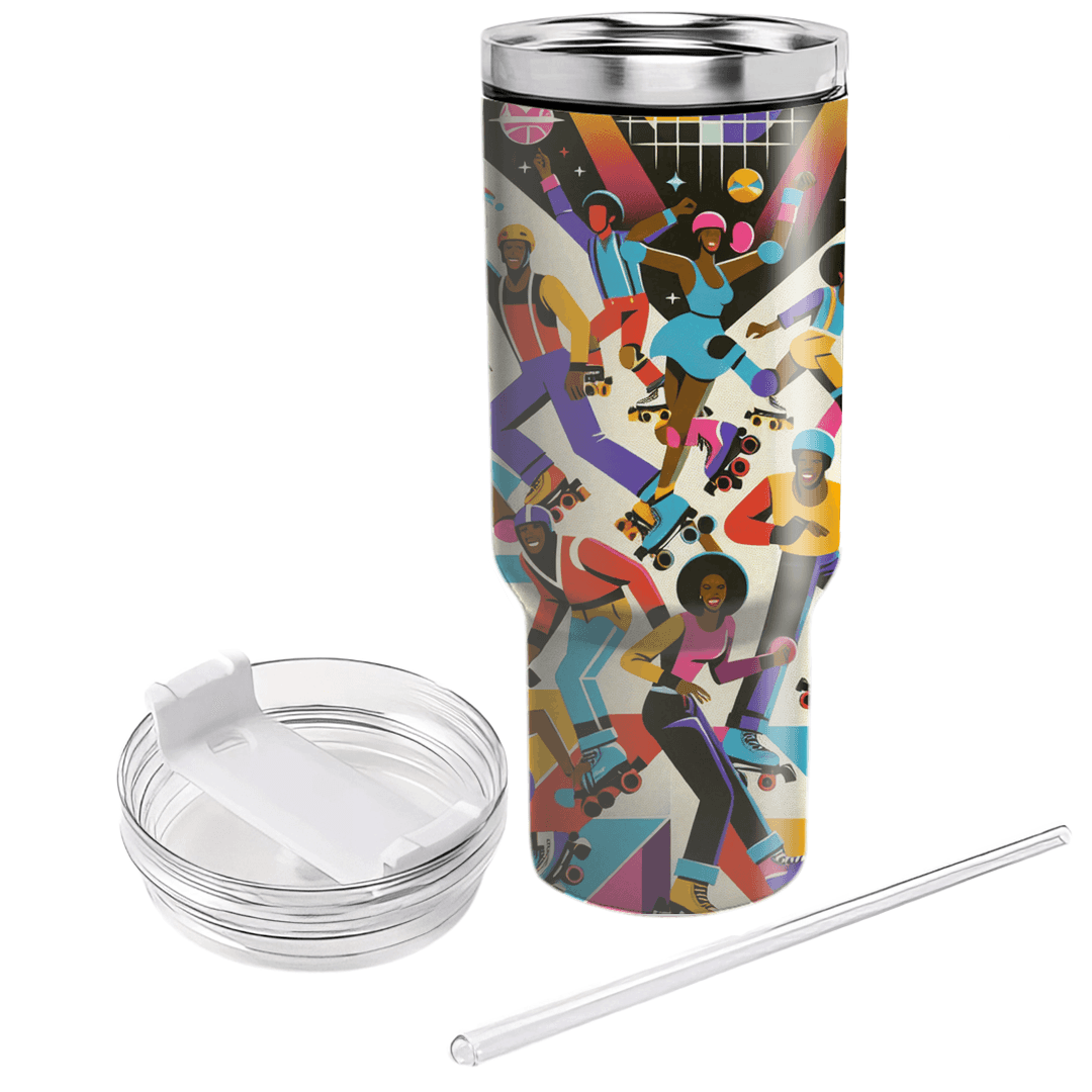 Funky 80s Roller Disco Poster Custom Tumblers