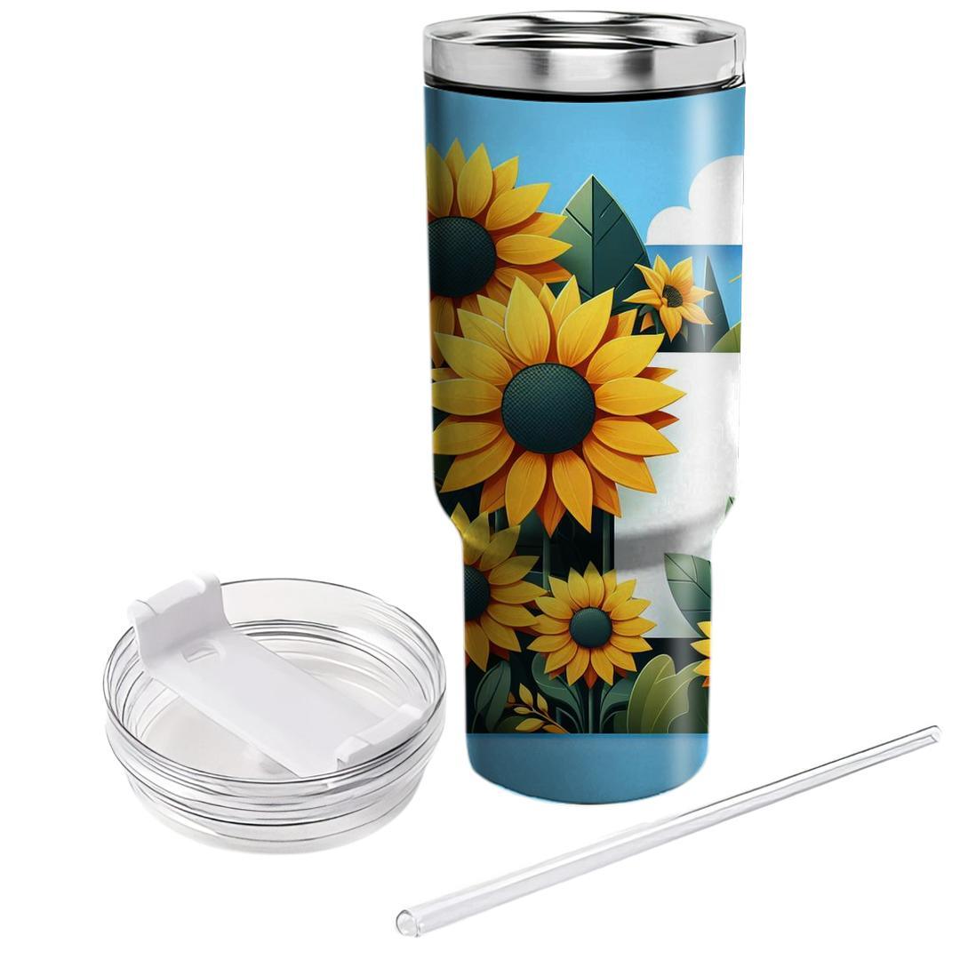 Blossoming Sunflowers  Unique Tumblers