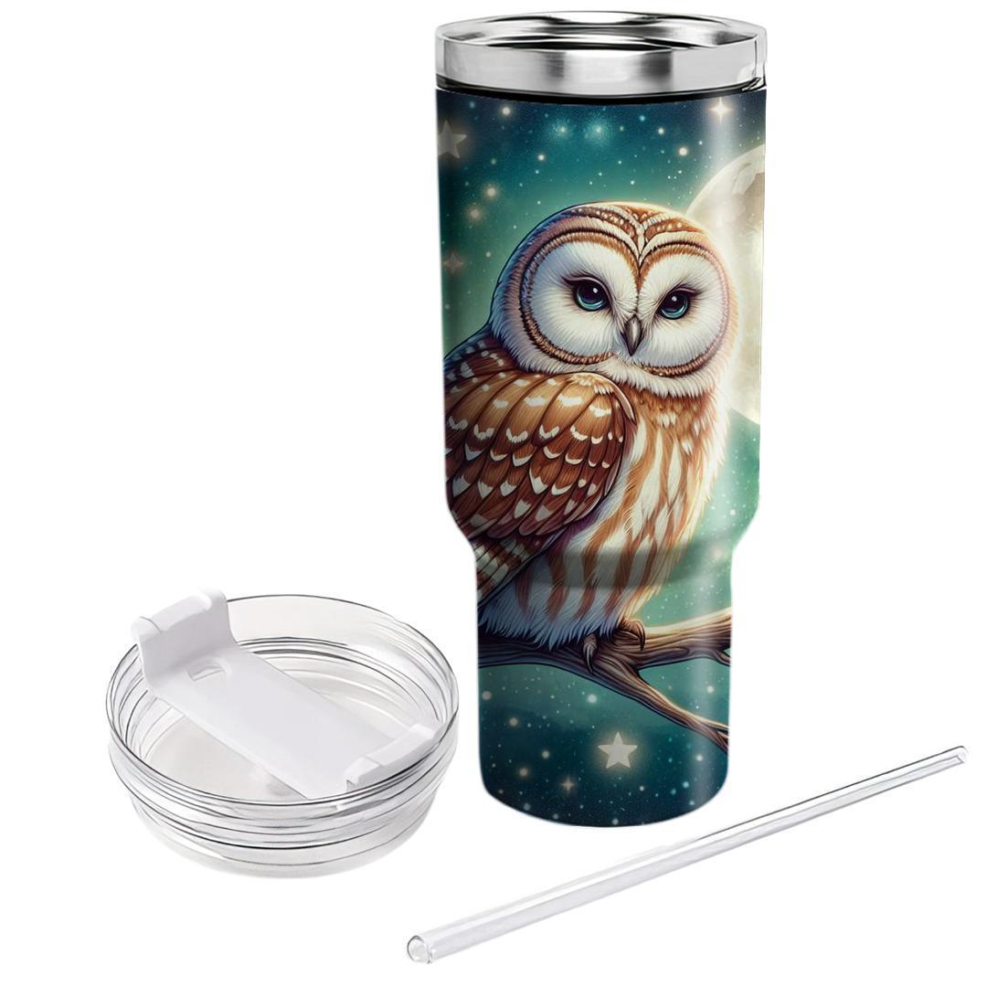 Charming Owl Night Sky  Tumblers With Lids