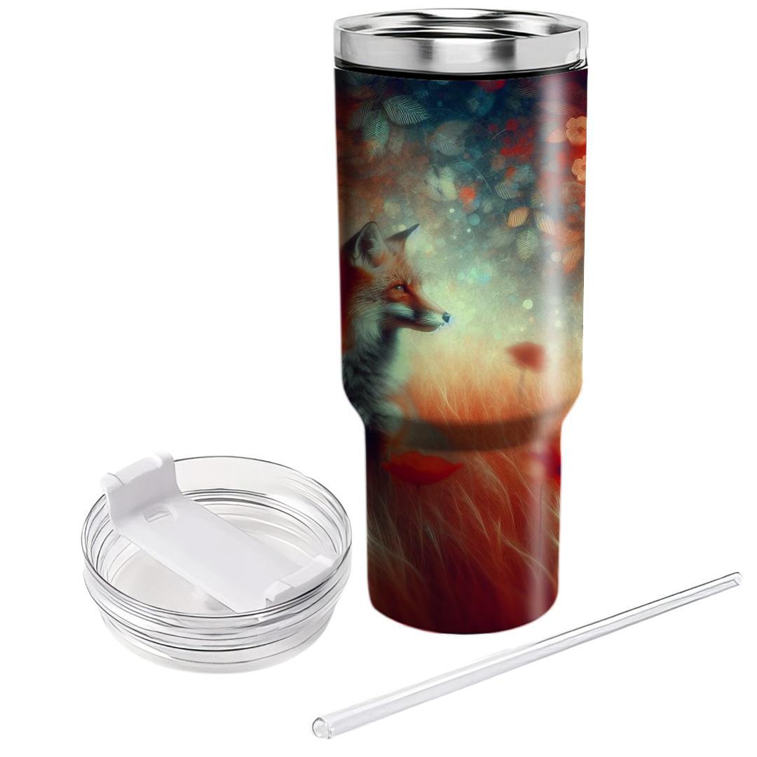 Crimson Fox Mirage  Travel Tumblers