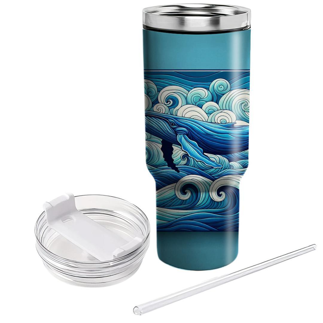 Stylized Whale Song  Travel Tumblers