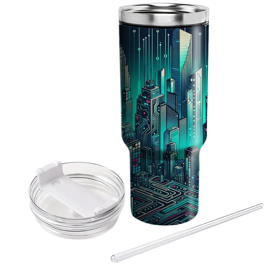 Cyborg Cityscape  Personalized Tumblers
