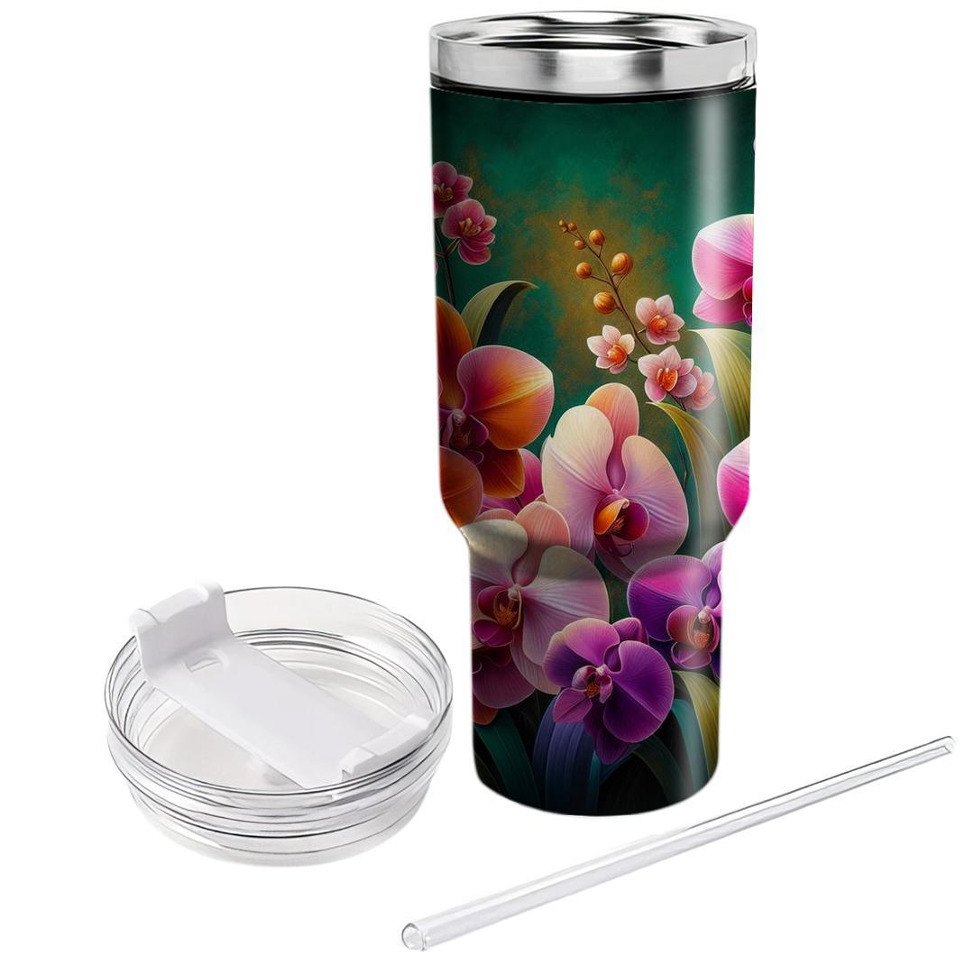 Vibrant Orchid Oasis  Unique Tumblers