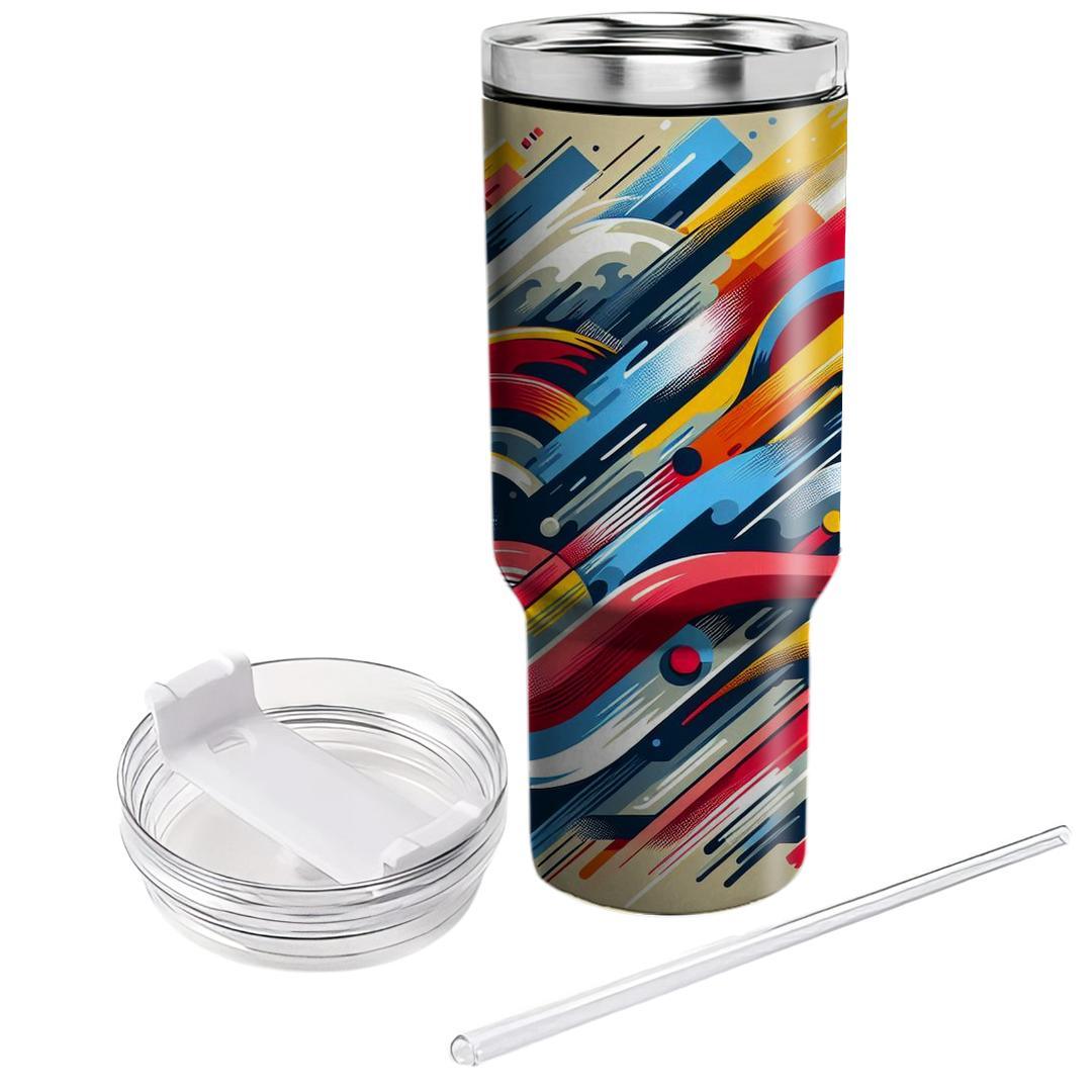 Energetic Brush Strokes  Insulated Tumblers