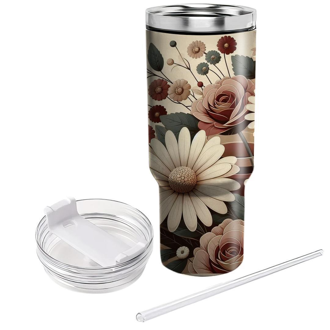 Retro Floral Vintage  Insulated Tumblers