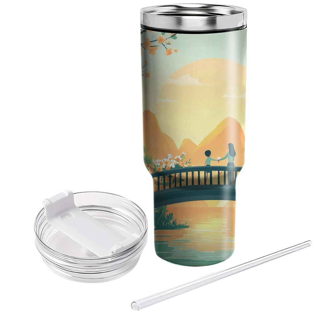 A Bridge Of Love: Connecting Hearts Across Distance Tumblers With Lids