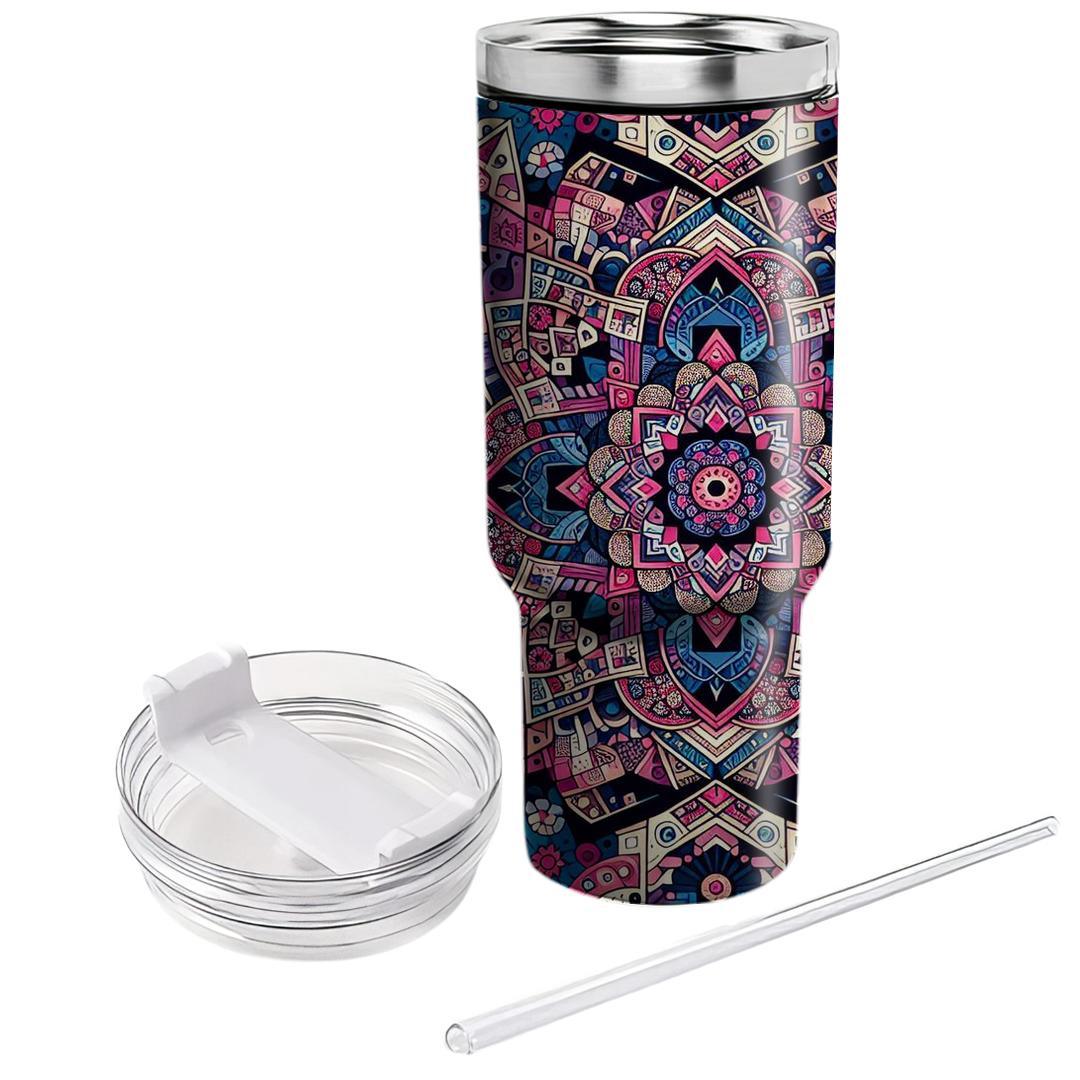 Floral Kaleidoscope Delight  Decorative Tumblers