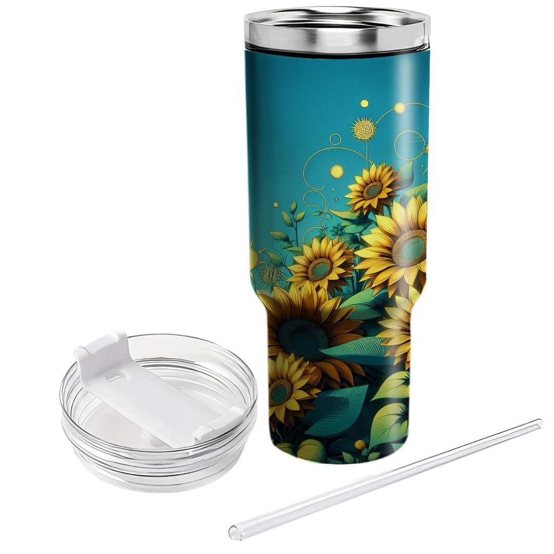 Summer Solstice Sunflower  Unique Tumblers