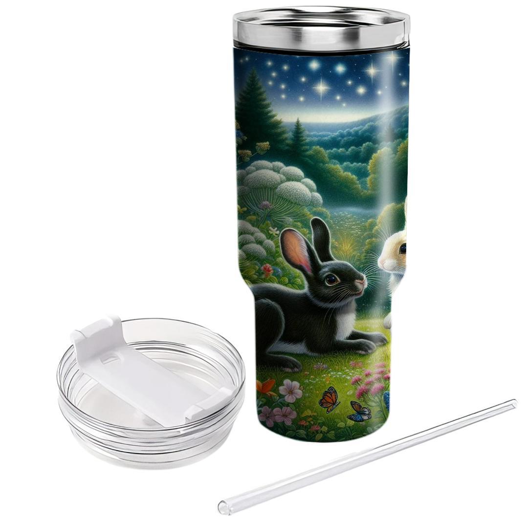 Enchanted Rabbit Meadow  Tumblers With Lids