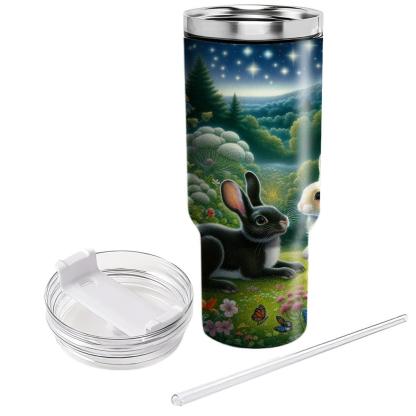Enchanted Rabbit Meadow  Tumblers With Lids