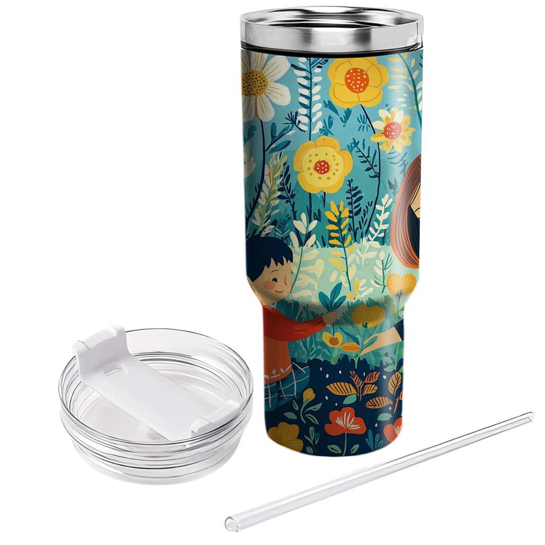 The Blossoms Of Support: A Mother’s Love Cultivating Growth Tumblers With Lids