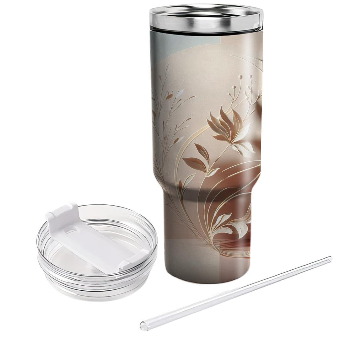 Charming Floral Silhouette  Unique Tumblers