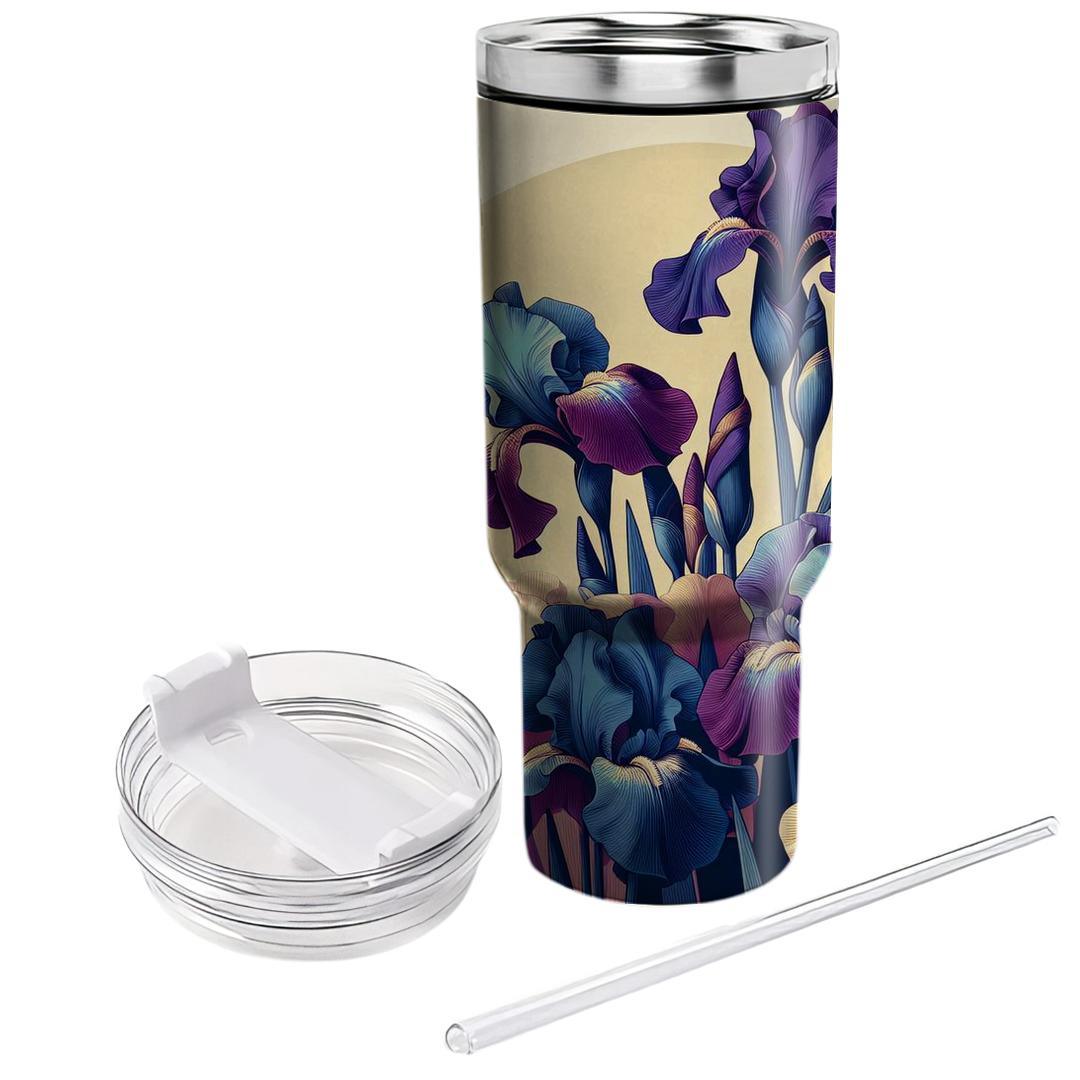 Classic Iris Elegance  Unique Tumblers
