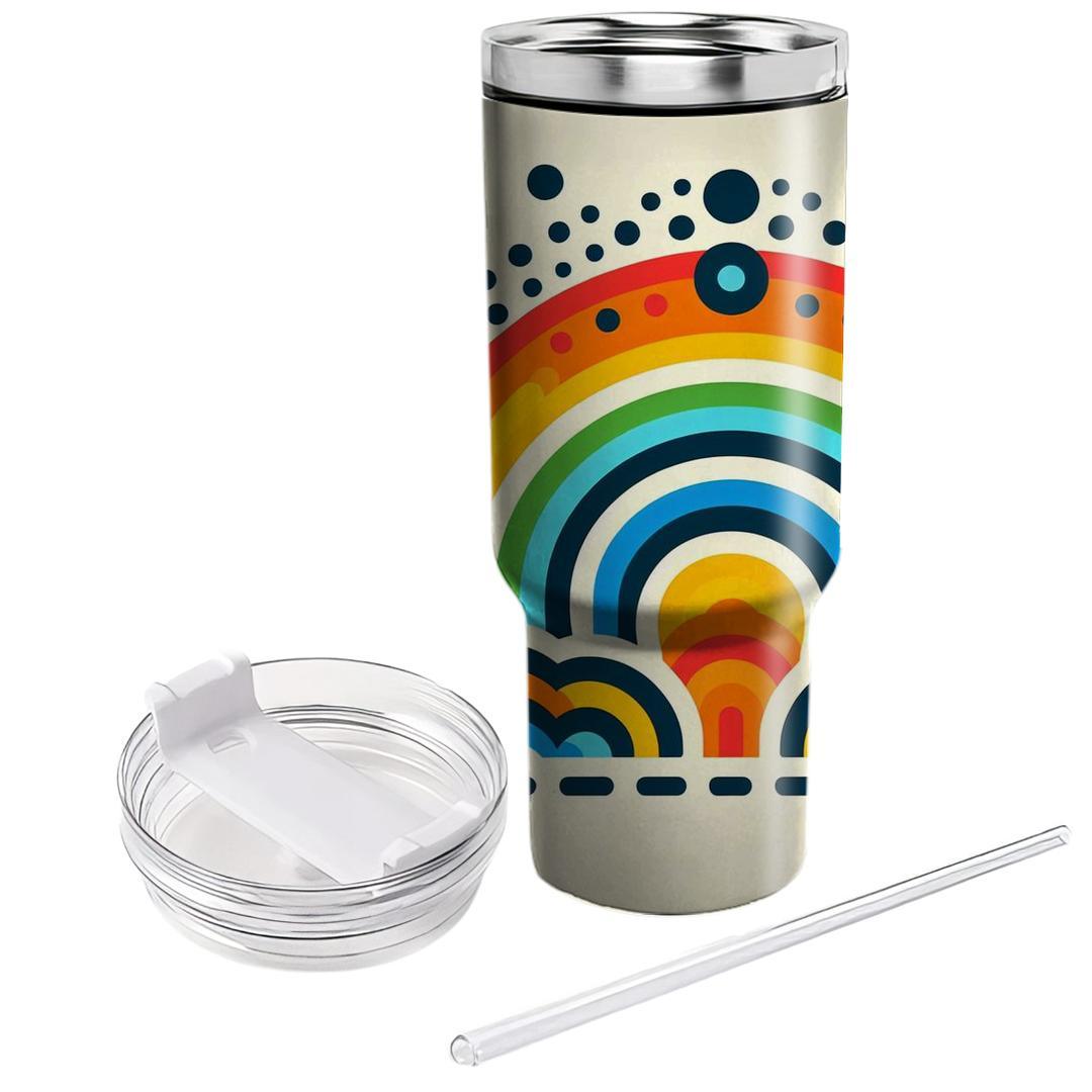 Cheerful Rainbow Burst  Travel Tumblers