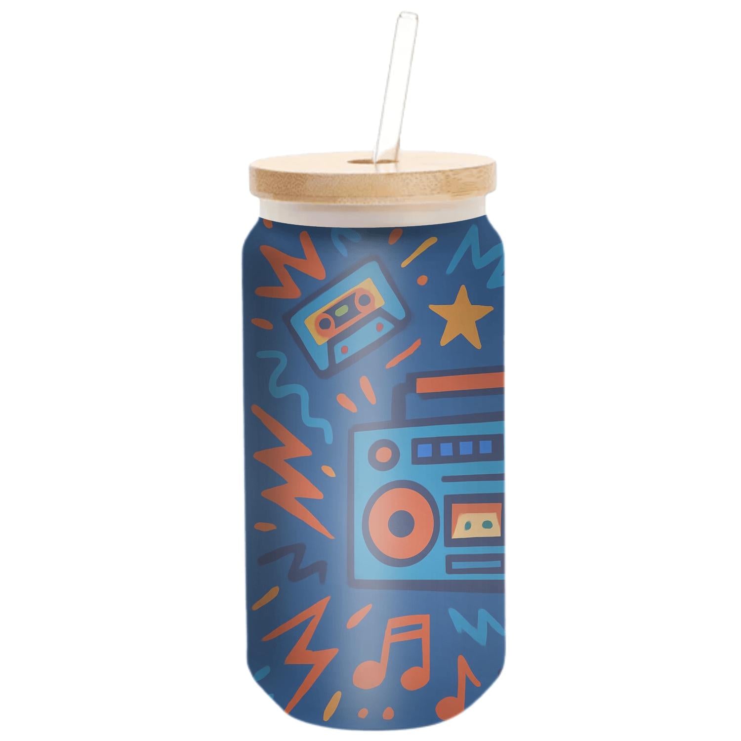 Vibrant Boombox Beats Travel Tumblers
