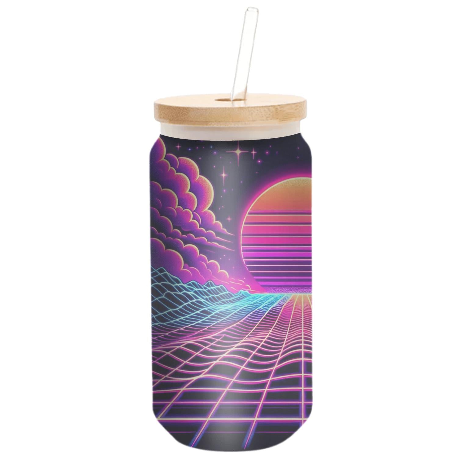 Synth Sunset Travel Tumblers