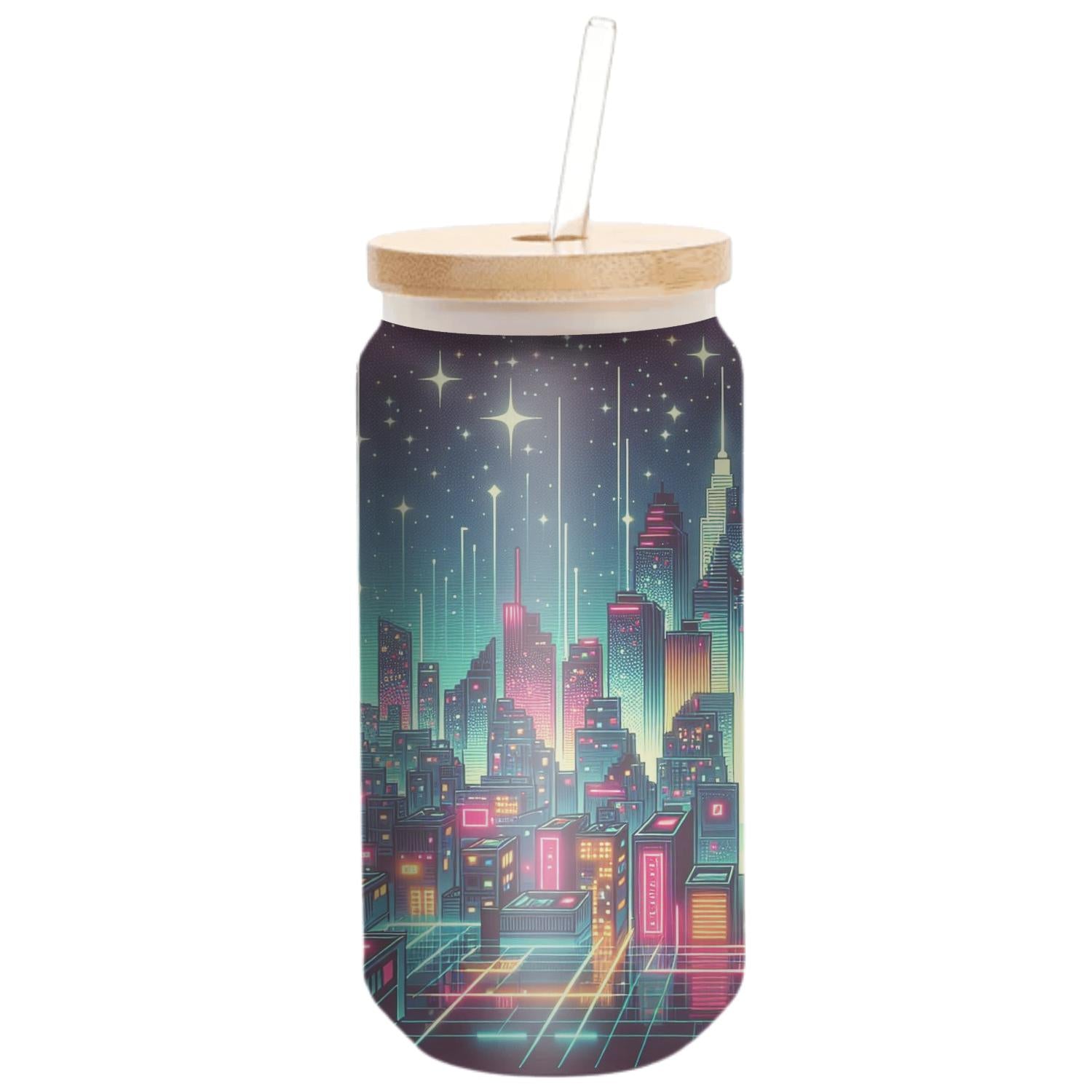 Retro Cityscape Travel Tumblers