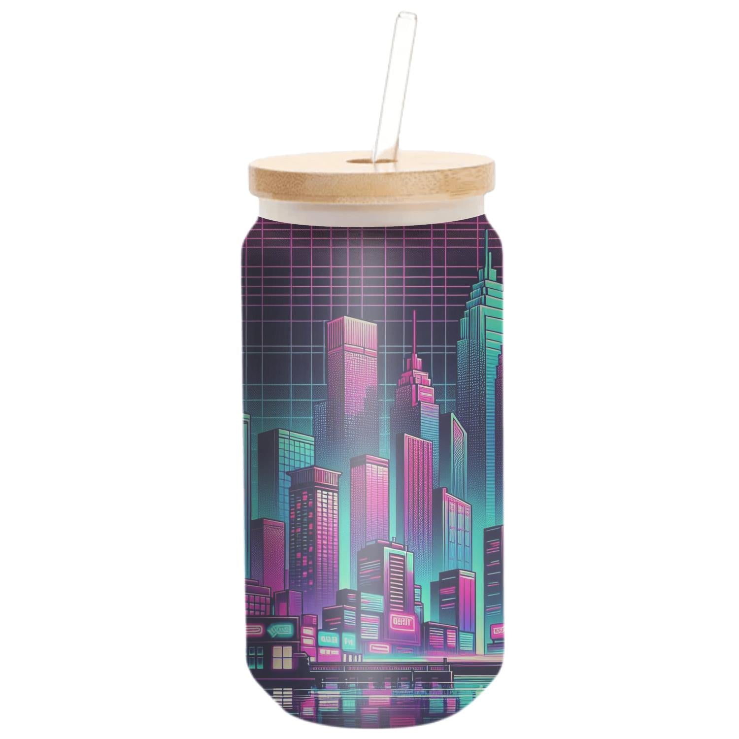 Electric Cityscape Travel Tumblers