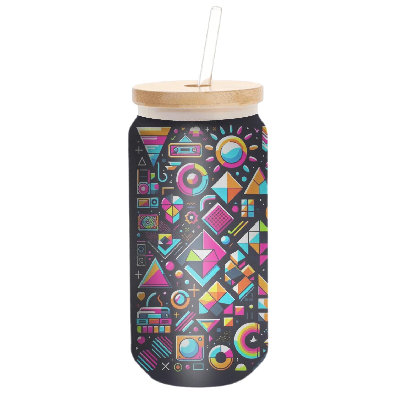 Retro Geometric Fusion Travel Tumblers