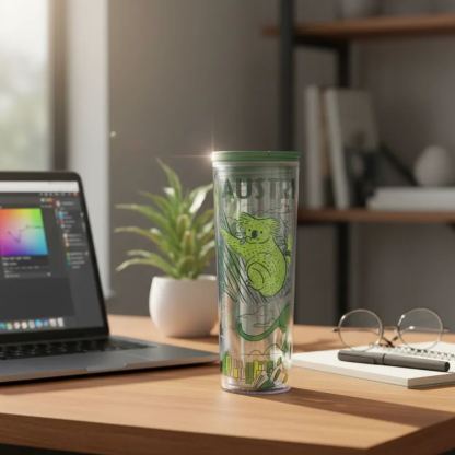 Australia Illustrated Travel Tumbler With Scenic Artwork