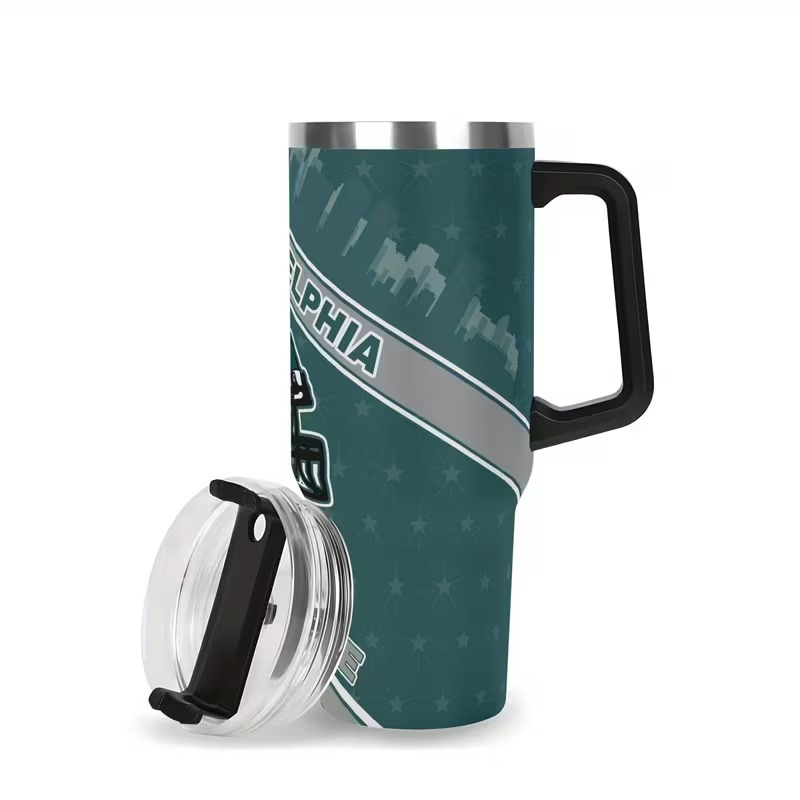 New York Giants Football Themed Tumbler With Handle
