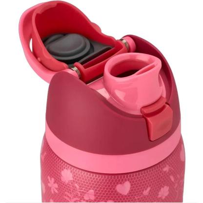 32 Oz Insulated Stainless Steel Floral Water Bottle With Straw Lid