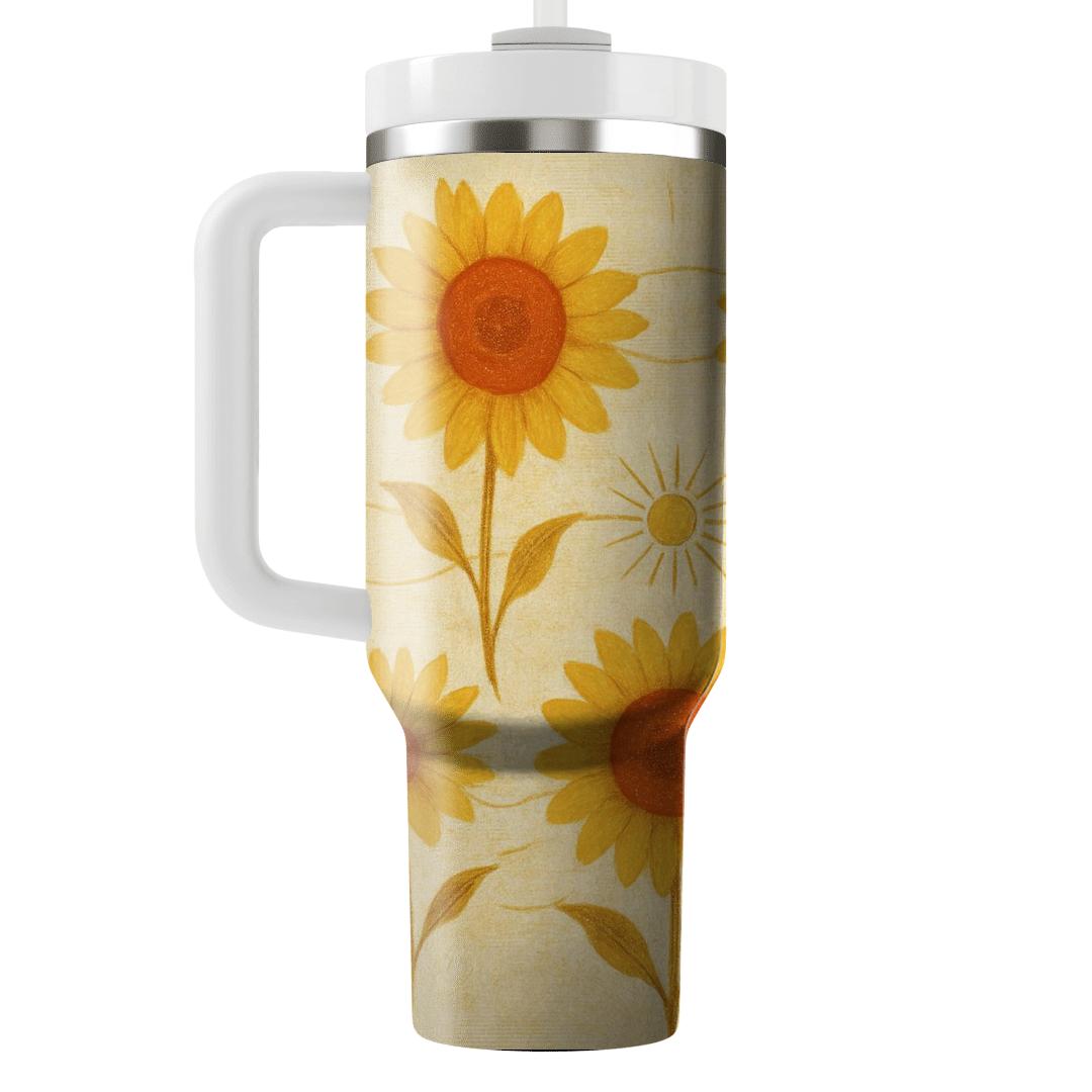 Solar Thread Sunflowers insulated tumblers