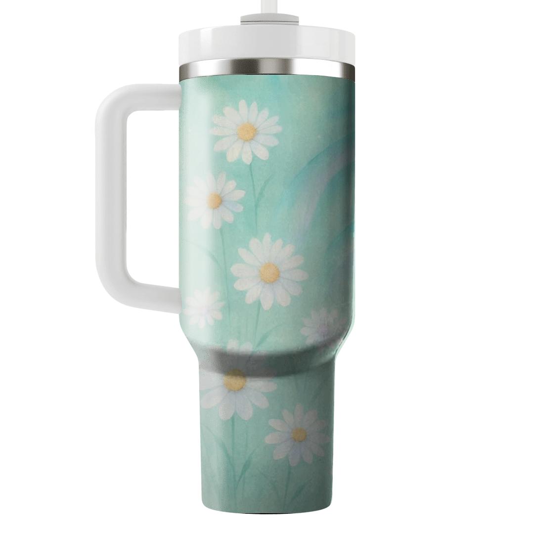 Aurora Meadow Daisies personalized tumblers