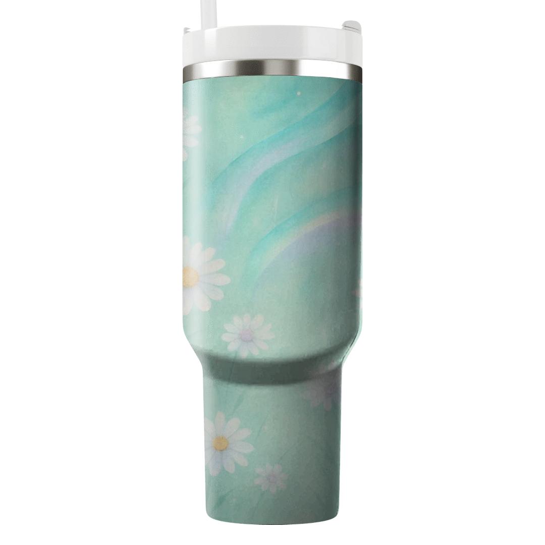 Aurora Meadow Daisies personalized tumblers