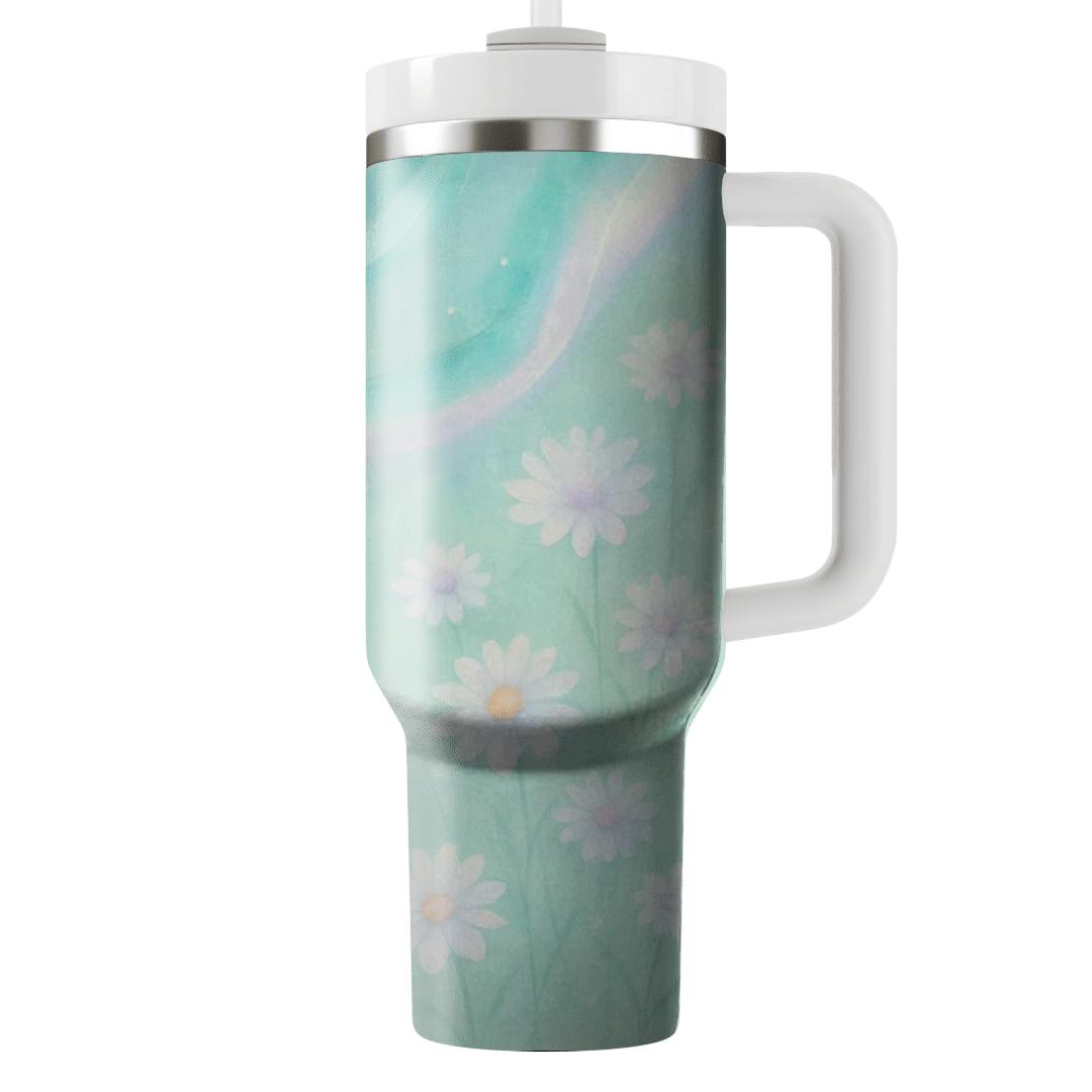 Aurora Meadow Daisies personalized tumblers