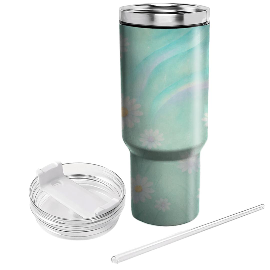 Aurora Meadow Daisies personalized tumblers