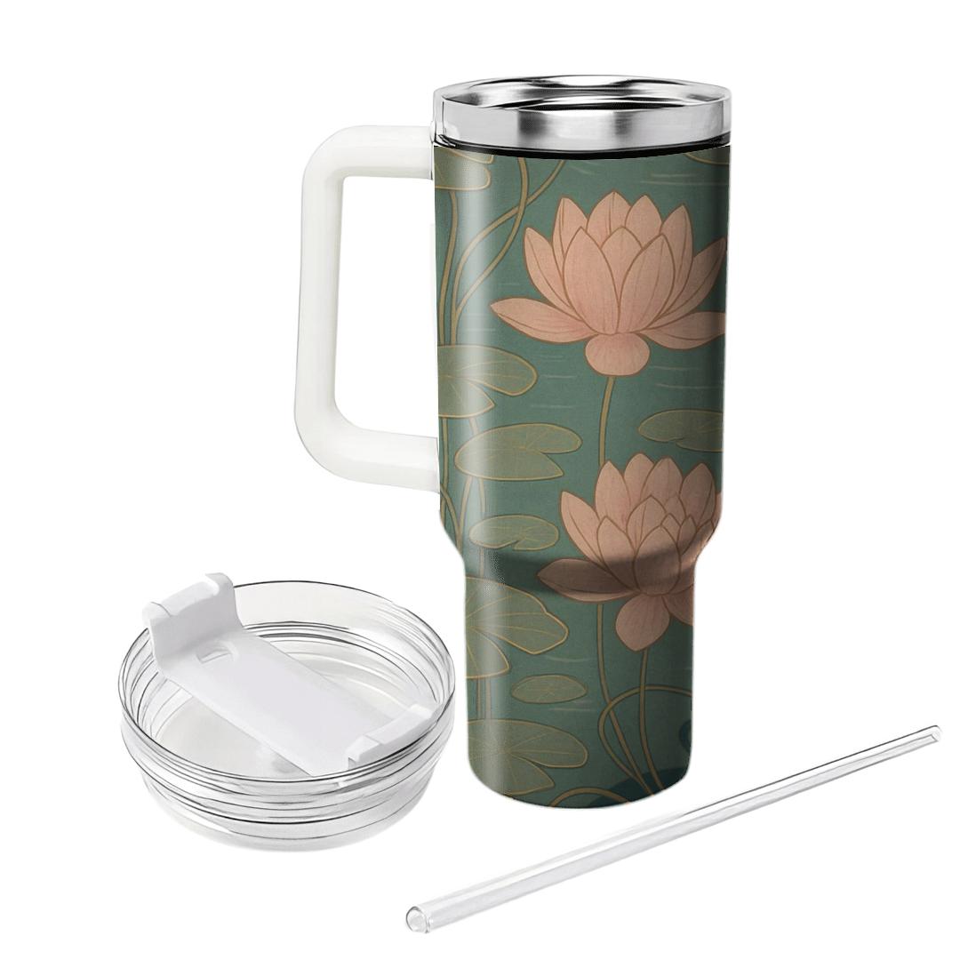 Vintage Lotus Tea Garden decorative tumblers