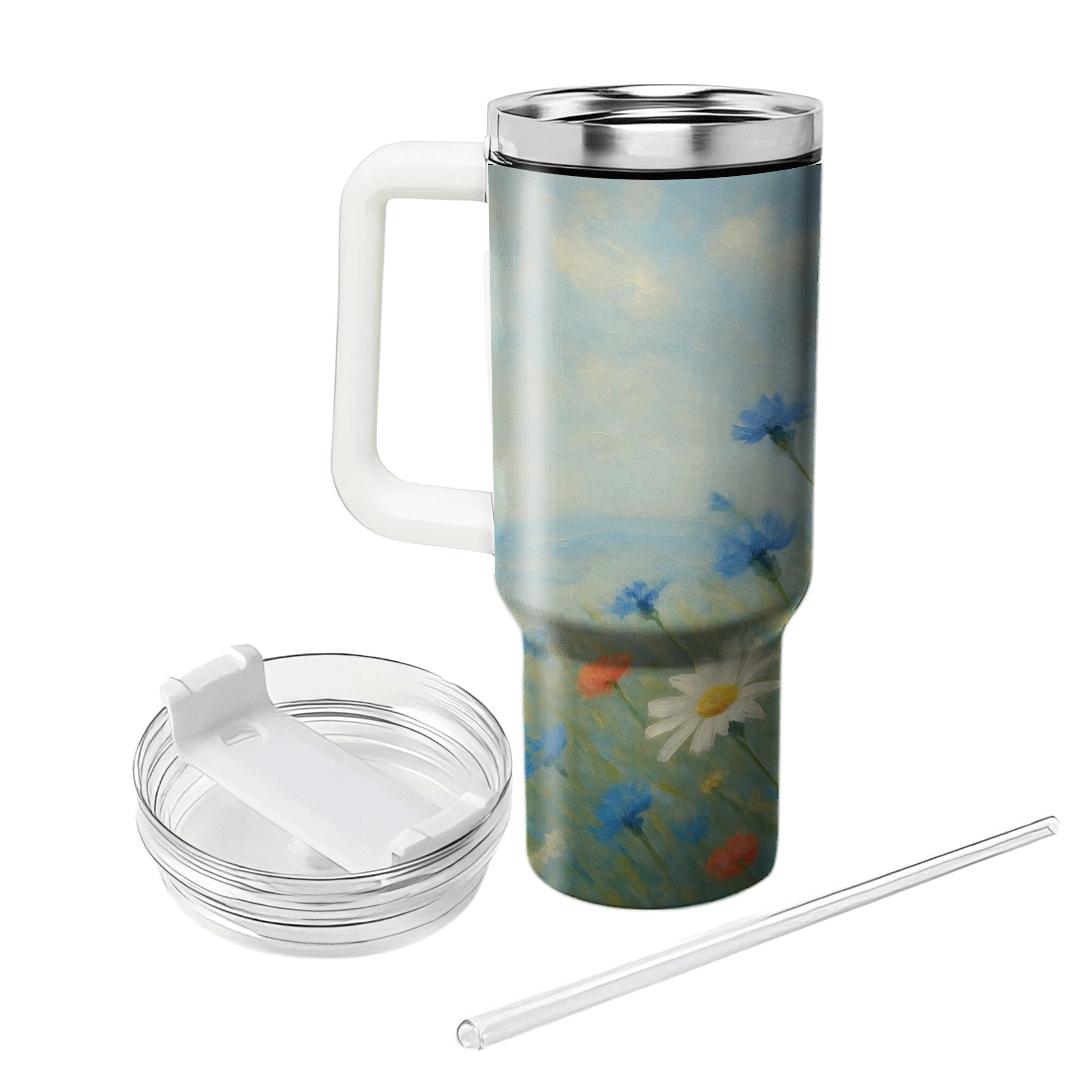 Azure Wildflower Drift insulated tumblers