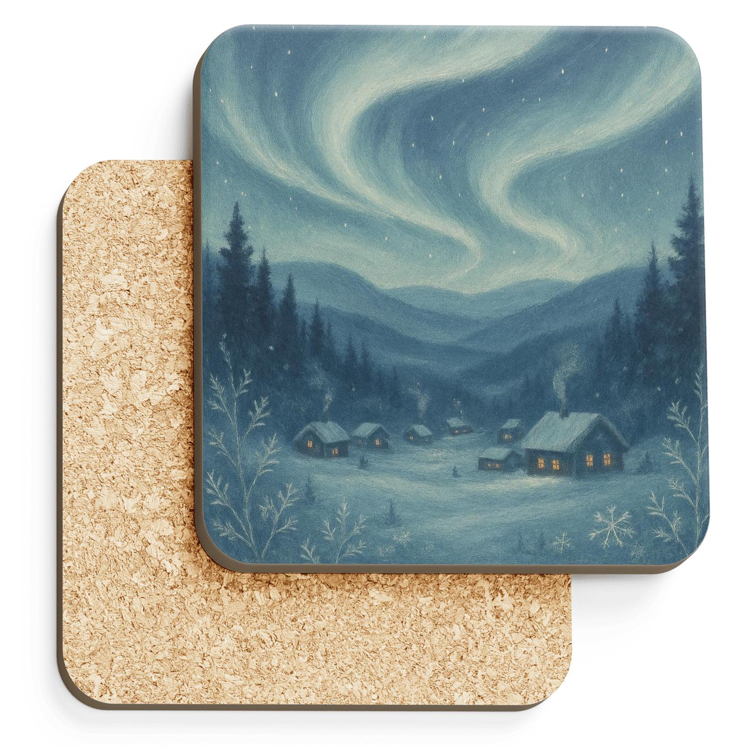 Aurora Winter Quilt personalized drink coasters