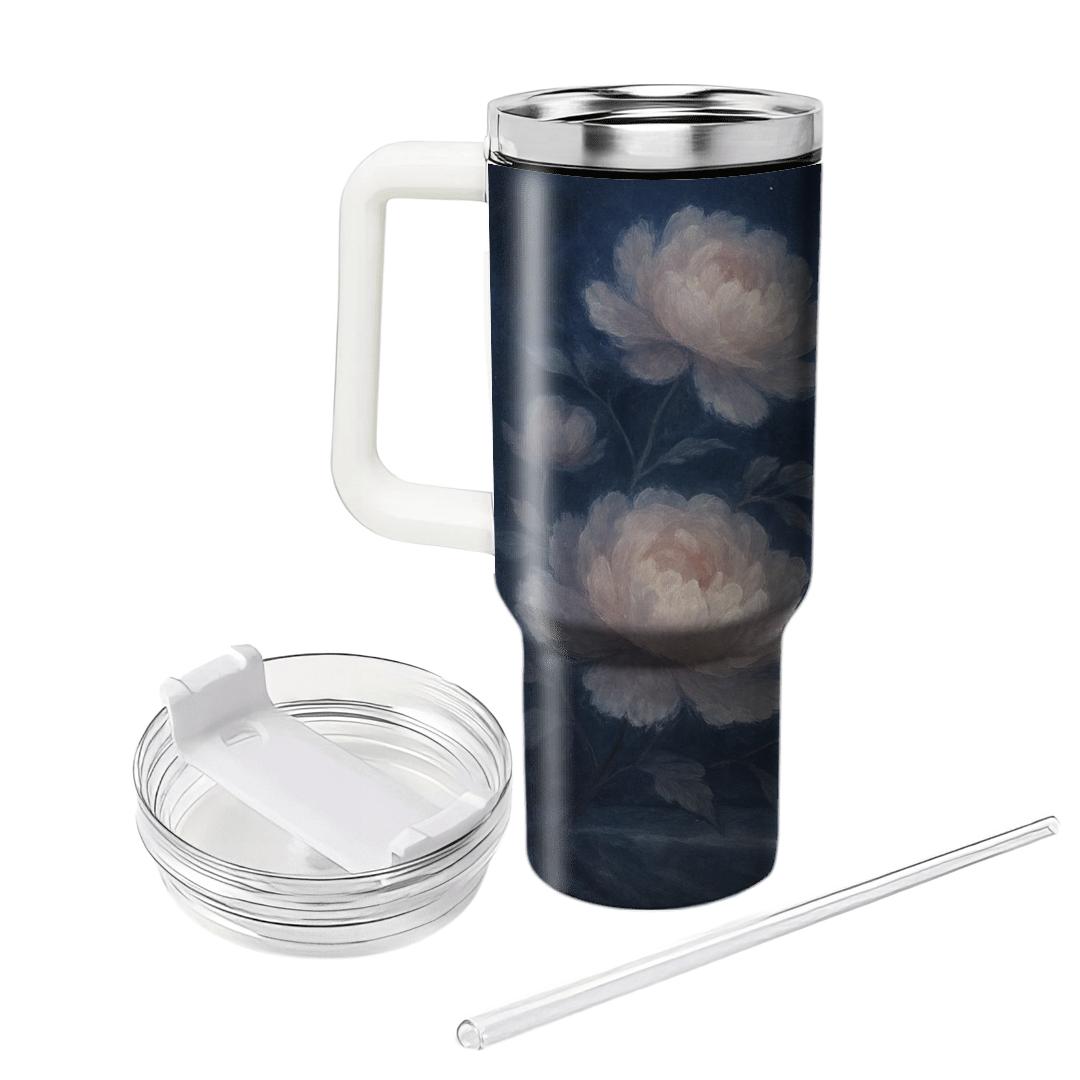 Moonlit Peony Drift custom tumblers