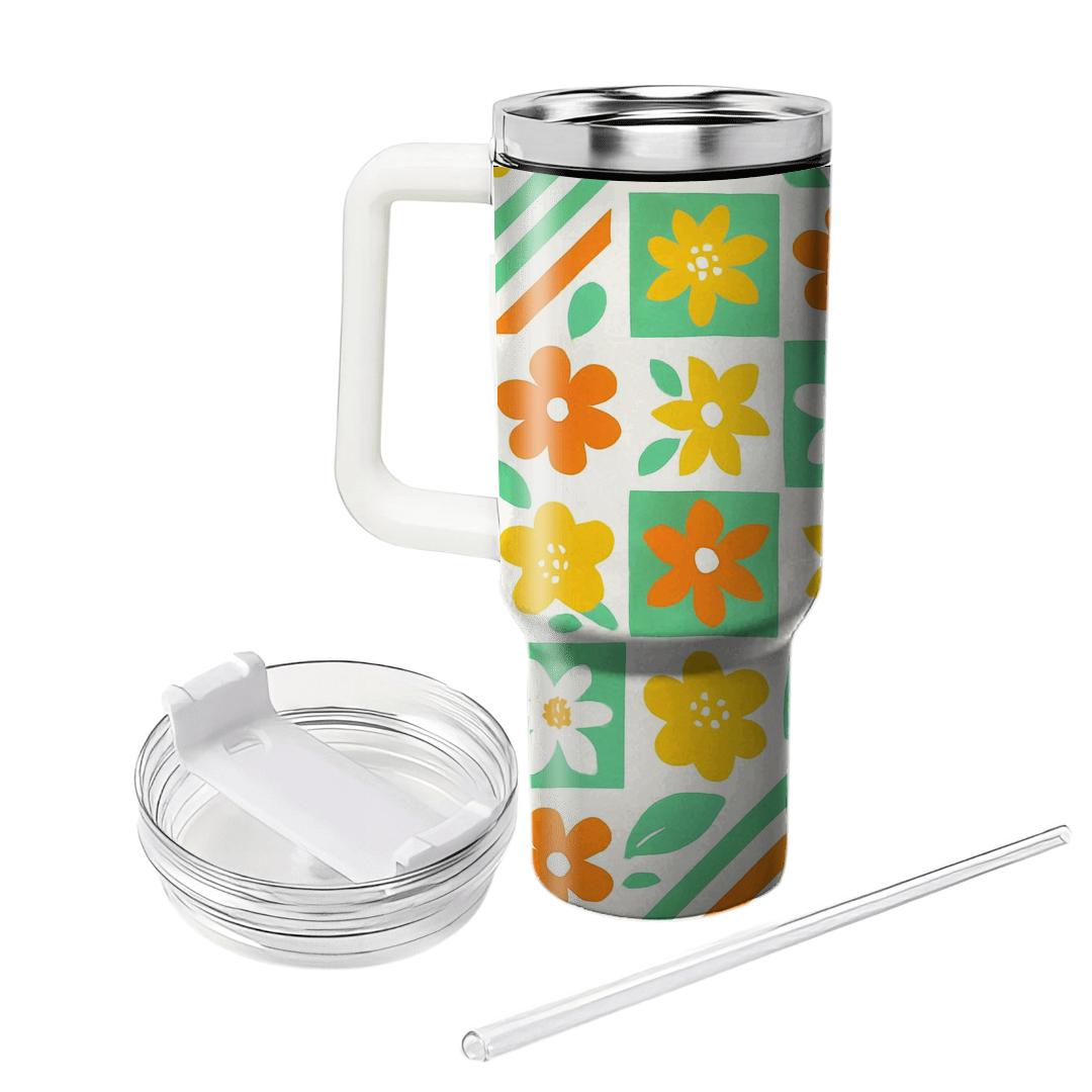 Citrus Blossom Geometry custom tumblers
