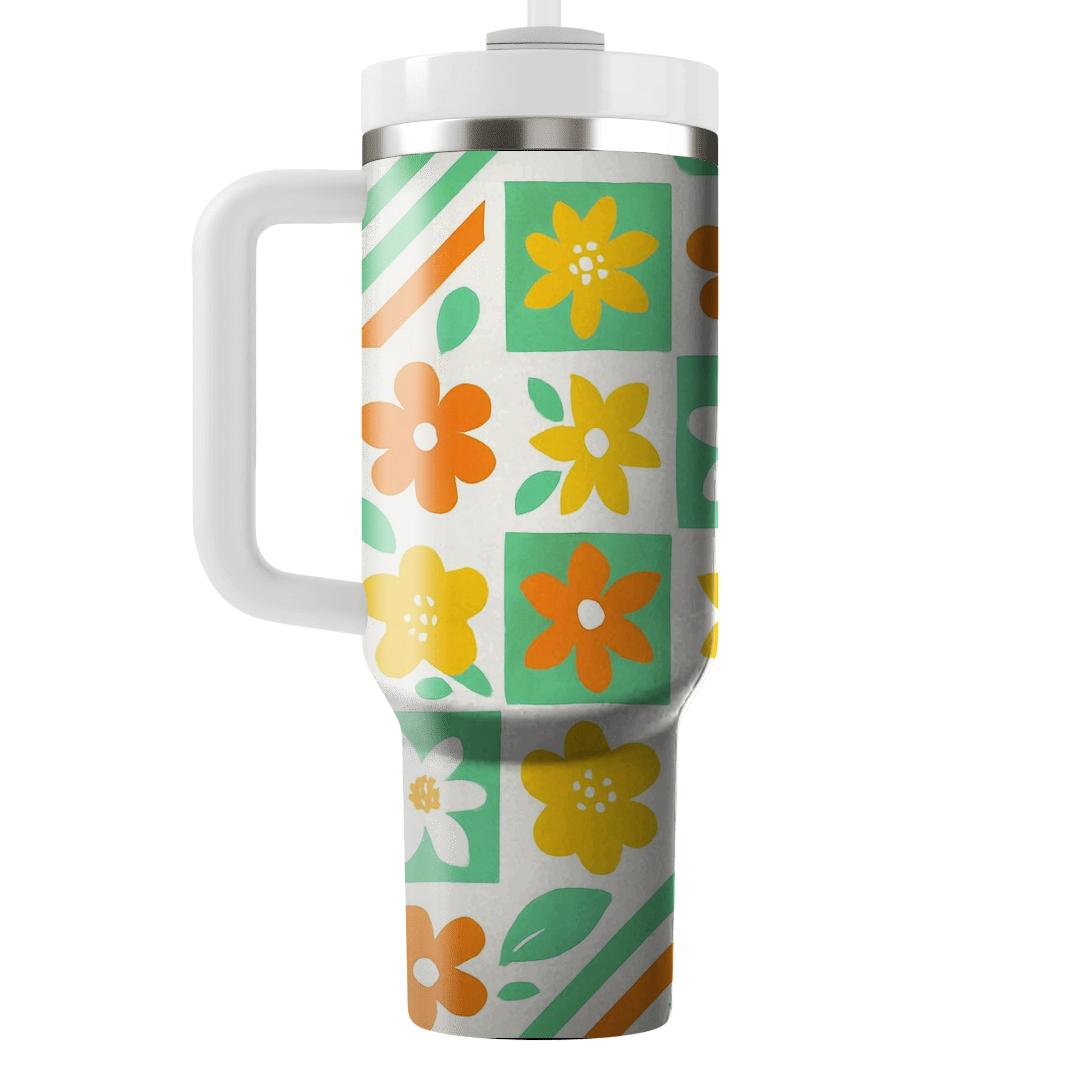 Citrus Blossom Geometry custom tumblers