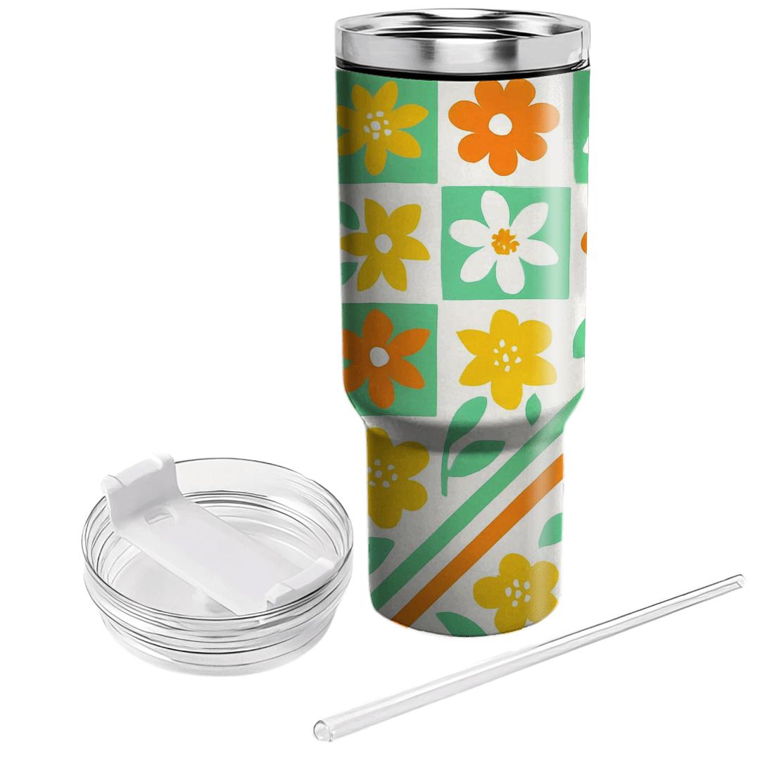 Citrus Blossom Geometry custom tumblers