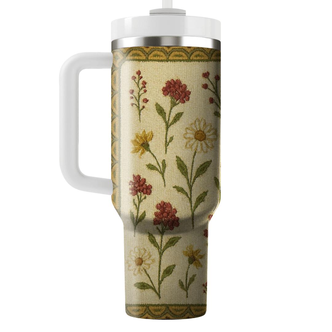 Vintage Meadow Tapestry unique tumblers