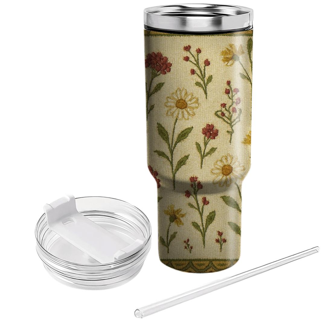 Vintage Meadow Tapestry unique tumblers