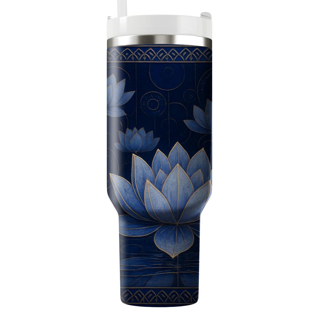 Midnight Lotus Mosaic tumbler cups