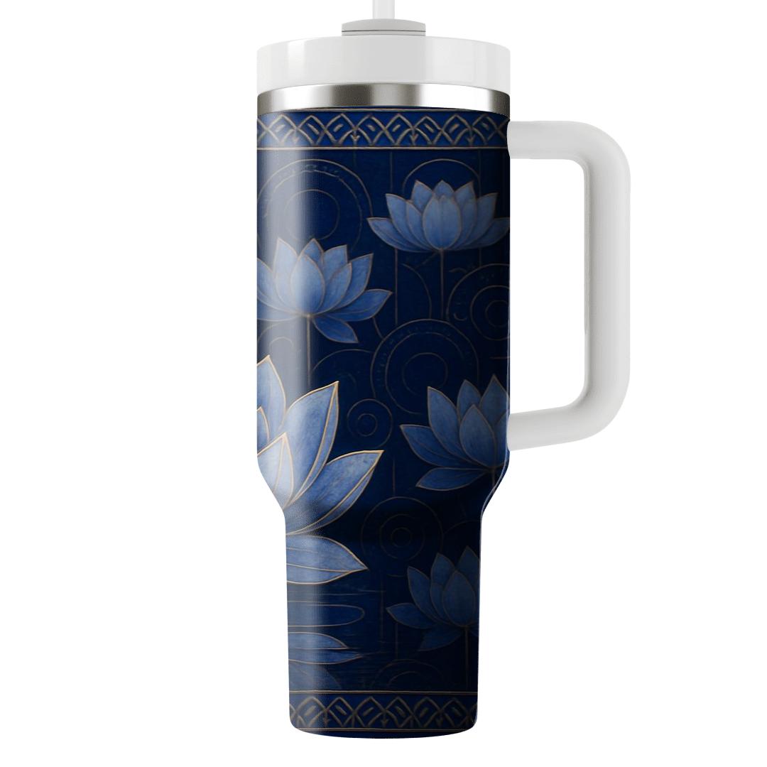 Midnight Lotus Mosaic tumbler cups