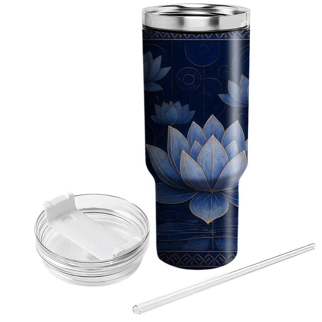 Midnight Lotus Mosaic tumbler cups