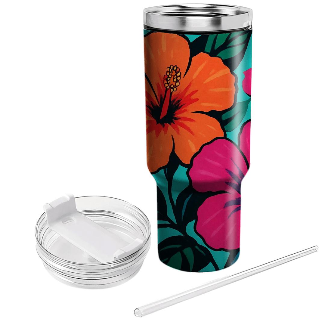 Tropical Hibiscus Pop tumblers for gifts