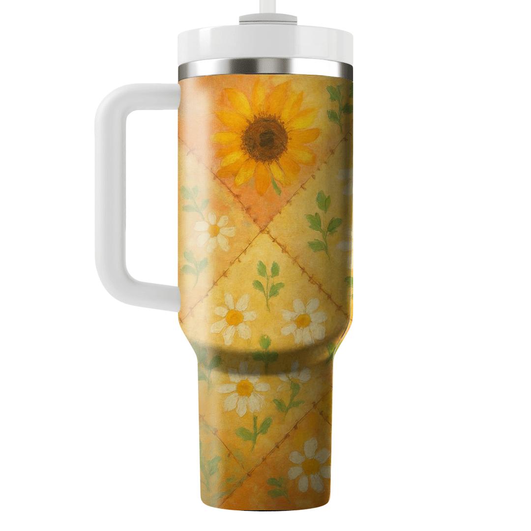Sunrise Meadow Patchwork tumblers with lids