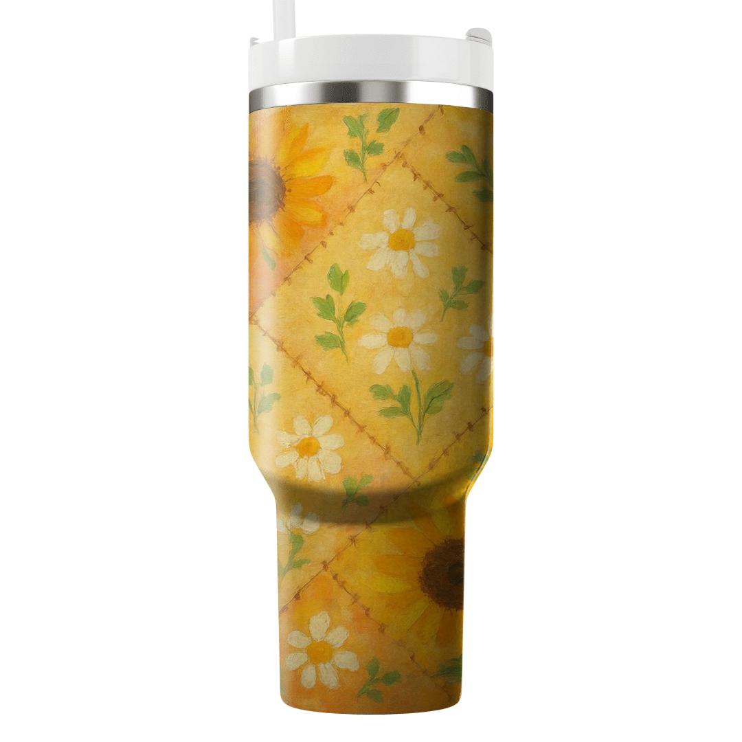 Sunrise Meadow Patchwork tumblers with lids