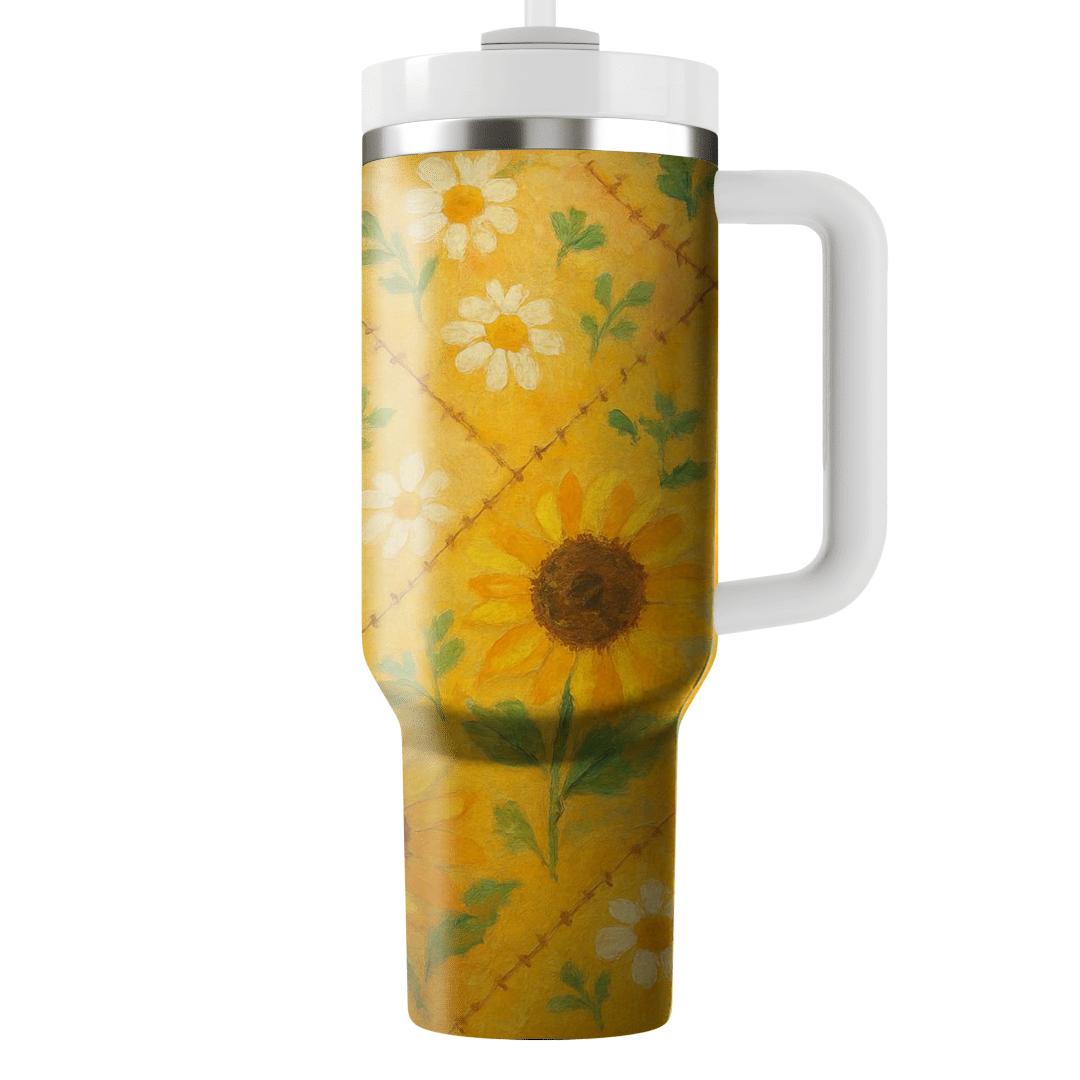 Sunrise Meadow Patchwork tumblers with lids