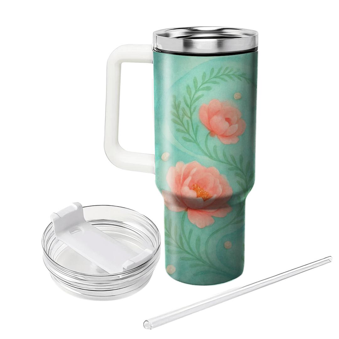 Coral Reef Peony Dance tumblers for gifts